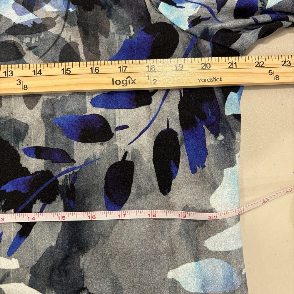 Karen Kane | Botanical Print Zip-Front Shift Dress Sz L - Picture 9 of 9